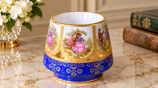 Prunk Kerzenleuchter Echt Kobalt Porzellan Handvergoldet Fragonard Barock ELW