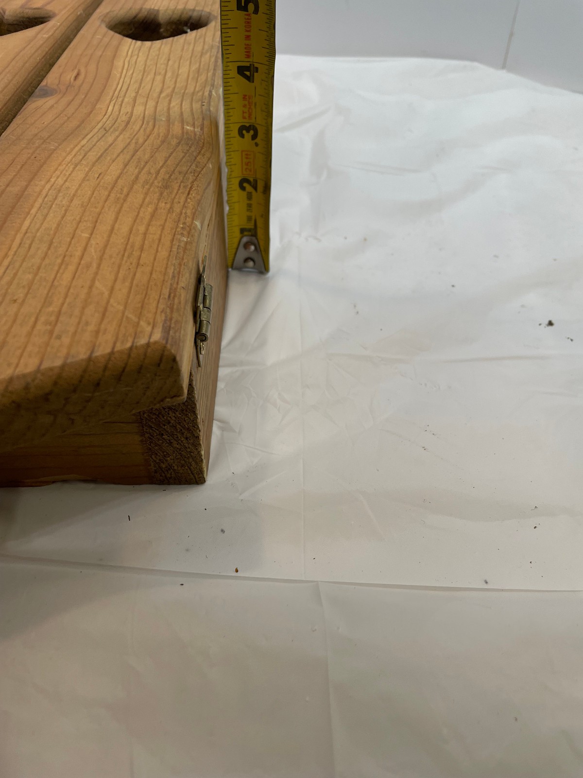 Vintage Country Wood Wall Curio Shelf Spice Rack Heart Eyelet Primitive