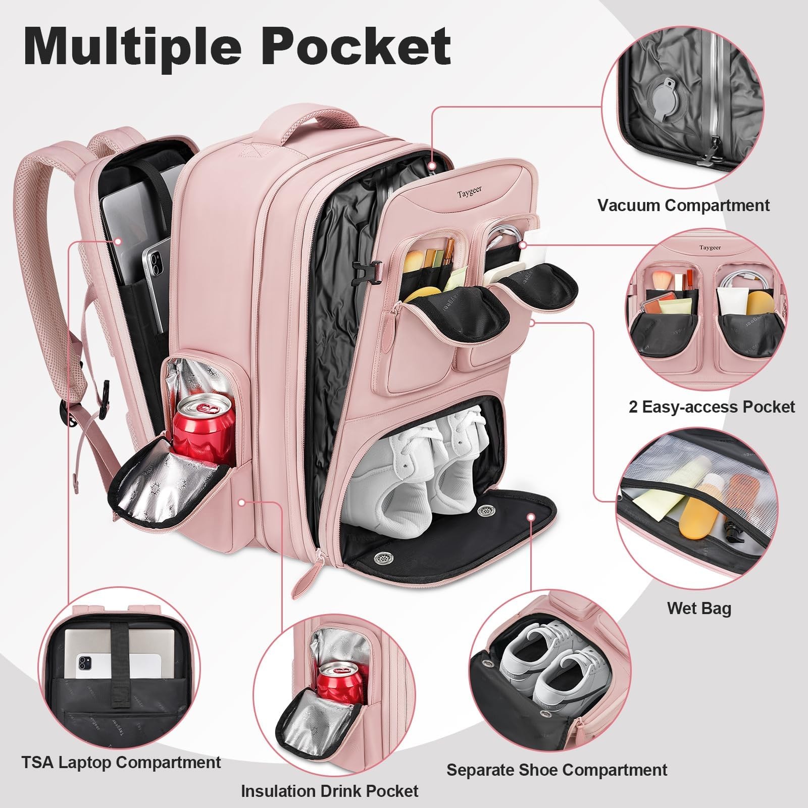 Vacuum Backpack, Expandable Vacuum Seal Carry on … - image 4