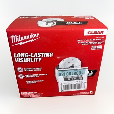 Milwaukee 48-73-1420 BOLT Full Face Shield - Clear Anti Scratch - Fog Free Coat