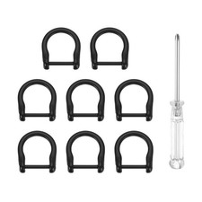 8pcs D-Rings Screw in Shackle 5/8" Horseshoe D Ring with Screwdriver Matte Black