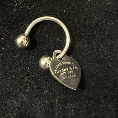 Tiffany & Co Sterling Silver Return to Tiffany Heart Tag Screwball Key Ring Auth