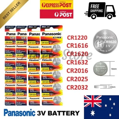 Lithium Battery 3V Panasonic CR2032 CR2450 CR1616 CR1620 CR1632 CR2025 CR2430  - image 1 of 4