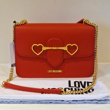 Love Moschino Shoulder Bag Gold Chain Strap Red Brand New with Tags