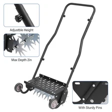 Rolling Push Spike Aerator for Yard Garden Grass Heavy Duty Rotary Spike Lawn