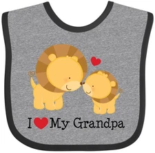 Inktastic I Love My Grandpa Baby Bib Gift Grandfather Granddad Clothing Infant
