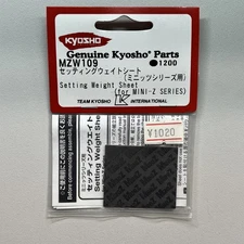 Kyosho MZW109 Mini-Z Series Setting Weight Sheet
