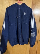 Vintage Adidas Stadium Puffer Jacket Hooded Insulated 90s Navy Blue Men's Size M