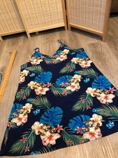 SHEIN Hawaiian Dress Blue Green White  XL Sleeveless Extra Large H402