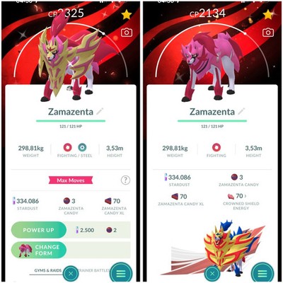 Pokémon Tra de  Go -- Shiny Zamazenta Crowned Shield 