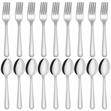 24-Piece Forks and Spoons Silverware Set, Food Grade Stainless Steel Flatware C