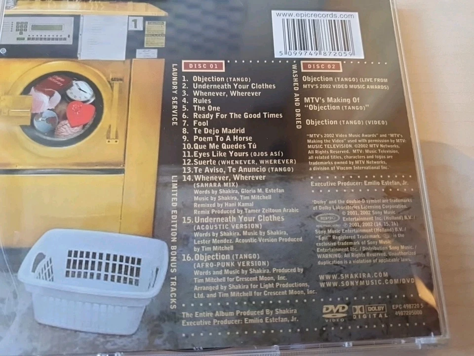 Shakira - Laundry Service (CD & DVD 2002 ) LIM. Edition 3 Bonustracks  - Bild 2 von 3