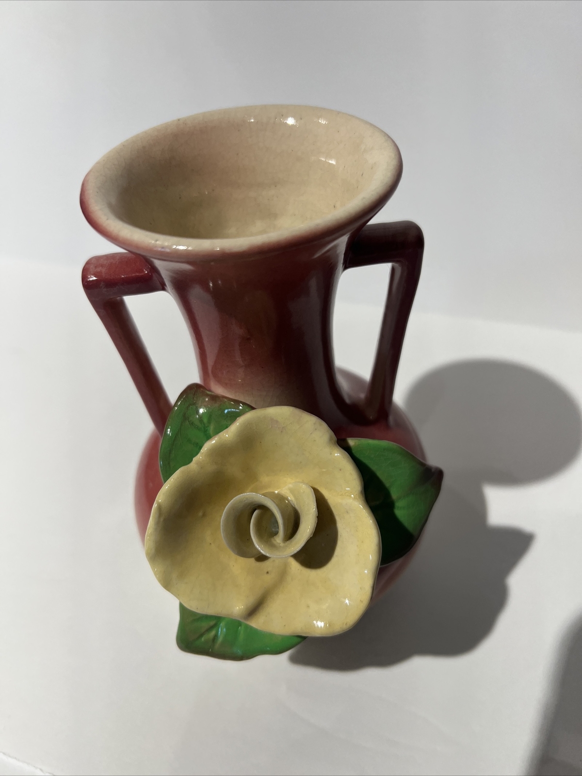 Vintage Ceramic Vase Classic Antique Style Cottage Core Pink Floral thumbnail 2