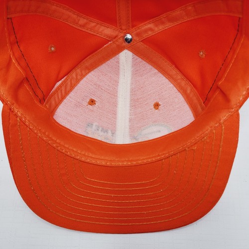 Vintage Clymer Clark Orange Two Stripe Snapback Hat Challenger Sports Made USA - Picture 8 of 10