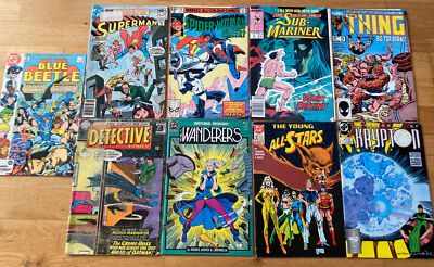Marvel & DC 80s BUNDLE Comic Magazines Random Mix Super Man Woman Thing Krypton