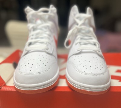 Brand New Nike Dunk High Top White Pecante Red with a box size 10.5   