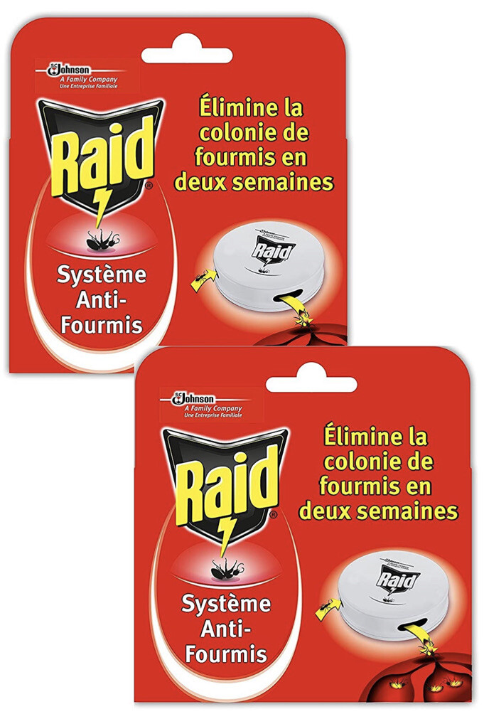 Raid piège anti-fourmis lot de 2 boîtes d'appât insecticide pour la maison
