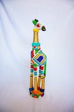 multicolor beaded wooden giraffe