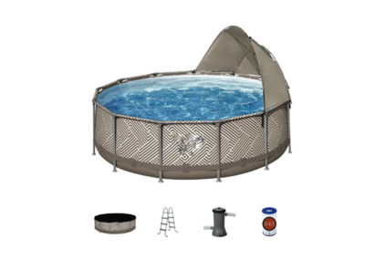 Steel Pool with Canopy 13' diameter x 3' 6'' height 