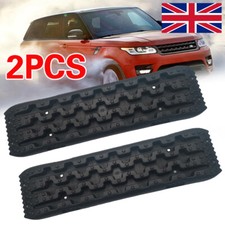 10T Off Road 4x4 Recovery Tracks Traction Mat Pair Black Snow Mud