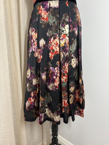 Maiocchi Floral Dress Size 10 Embroidered Black Purple Sleeveless Party - Picture 6 of 8