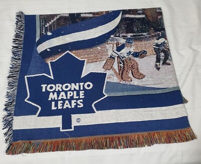 RARE HTF NHL Toronto Maple Leafs Large Tapestry Throw Blanket 48
