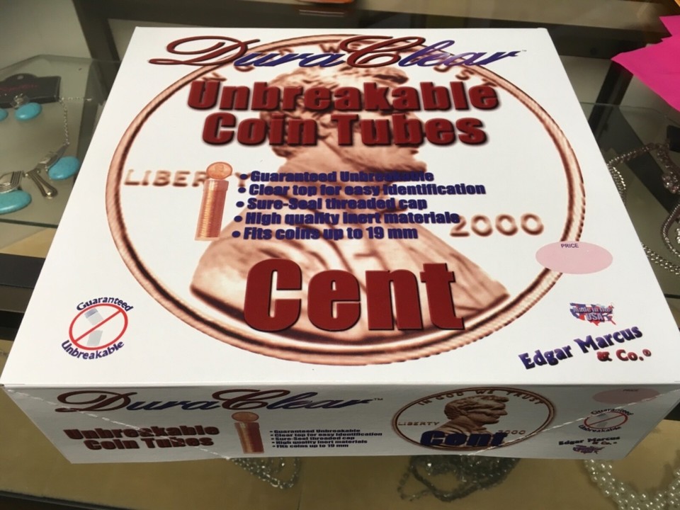 100 New Round Duraclear Coin Tubes for Pennies/Cents in Original Box eBay