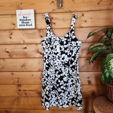 Lane Bryant NWT Dress Floral Surplice Fit Flare Sleeveless Black White Plus 22