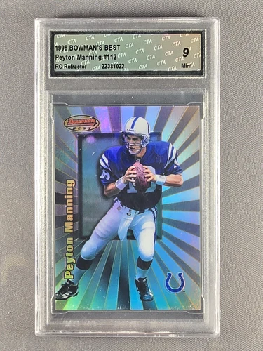 1998 Bowman's Best #112 Peyton Manning Refractor Rookie Card RARE Not Numbered!
