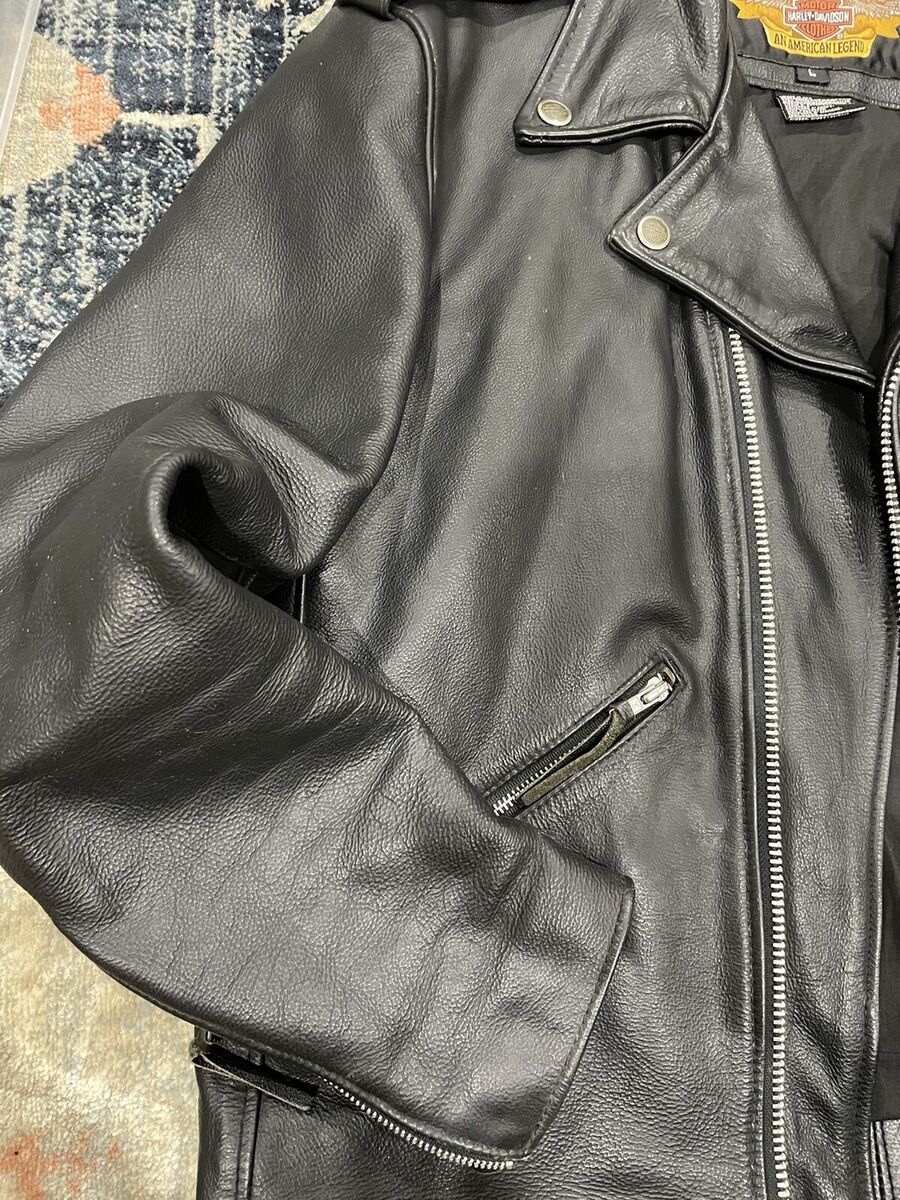 Vintage Harley Davidson CA03402 Leather Jacket-Black-Made in Vintage Harley Davidson CA03402 Leather Jacket-Black-Made in