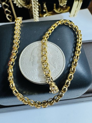 750 K18 18K Japan Gold 1Carat Diamond Tennis Bracelet 19cm 7.5” Long 3.8mm 7g - Picture 7 of 24