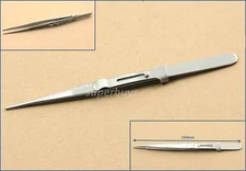 Thumb Slide Locking Closing Diamond Tweezers Jewellery Gemstone Lock Repair Tool