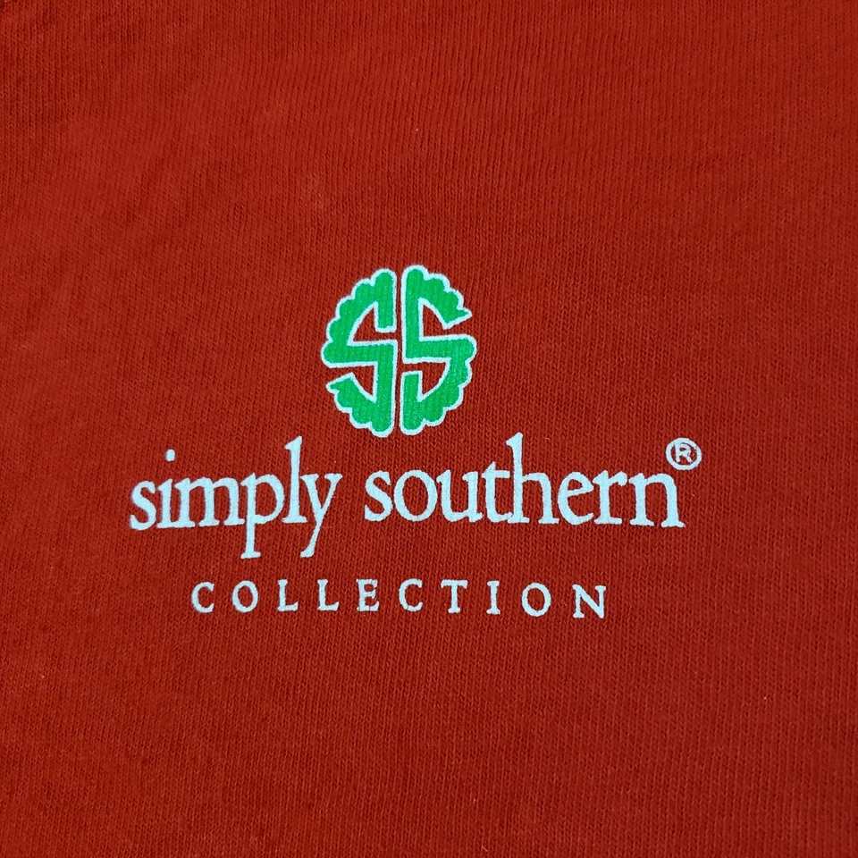 Camisa Simply Southern Youth S "Let It Snow" boneco de neve frasco de pedreiro vermelho manga longa  - Imagem 4 de 4