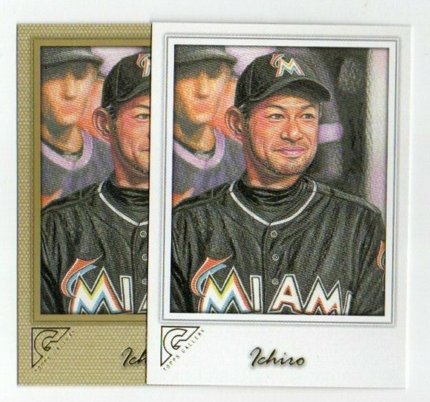ICHIRO SUZUKI MIAMI MARLINS 2017TOPPS GALLERY CANVAS PARALLEL 2X