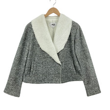 Jack By Bb Dakota Women Gray Cotton Long Sleeve W/ Pockets Blazer Jacket Size M