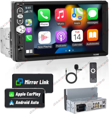 Single 1DIN 7'' Autoradio Apple CarPlay Bluetooth USB FM TouchScreen MP5 Player