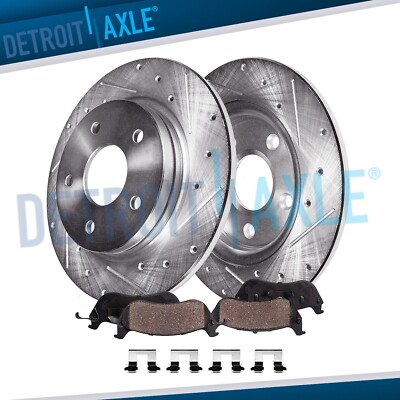 292MM Rear Drilled Brake Rotors + Ceramic Pads for 2006 2007 - 2011 Lucerne DTS