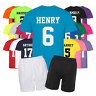 Kids Personalised Football Shirt & Shorts Sports Kit Initials Team Name Number