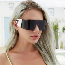 Fashion Oversized Shield Sunglasses Men's Women Outdoor Windproof Goggles UV400