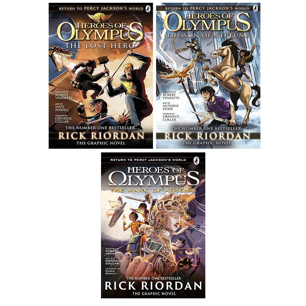 Puffin Heroes Of Olympus Graphic Novels 3 Books Collection Set By Rick Riordan - Image 3