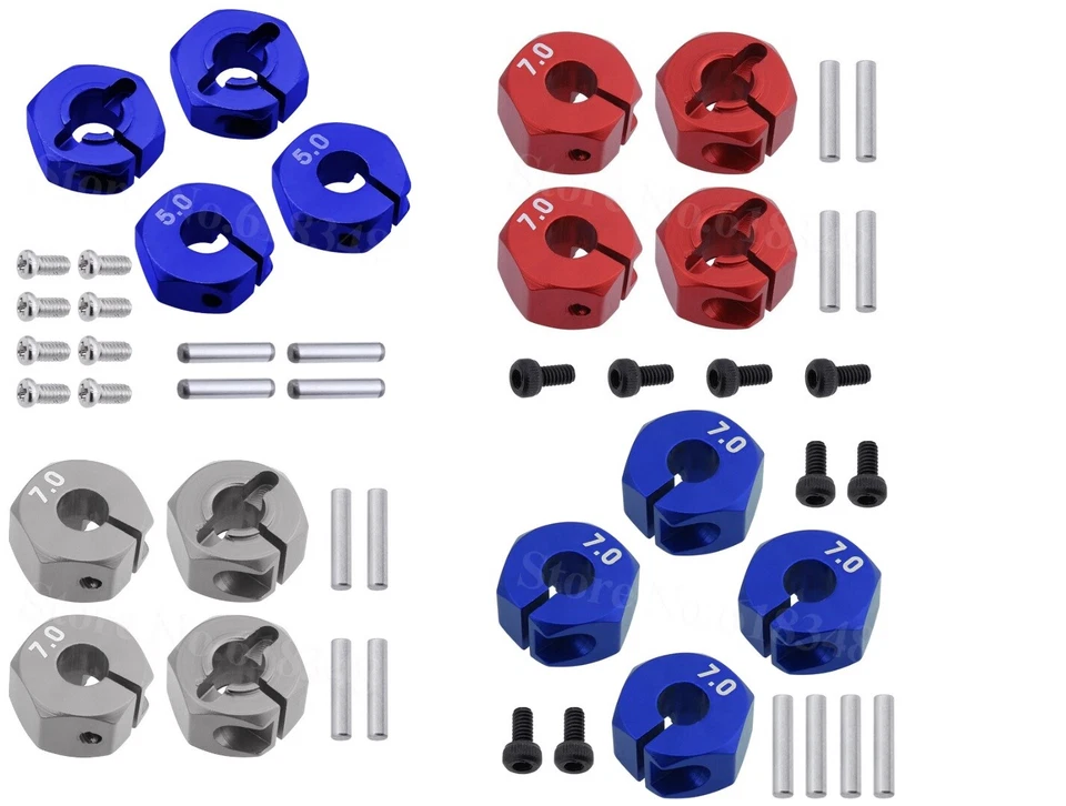 4 RC Radmitnehmer 12mm Radnabe Sechskant Spurverbreiterung 5 6 7mm Für 1/10 Auto - Bild 2 von 4