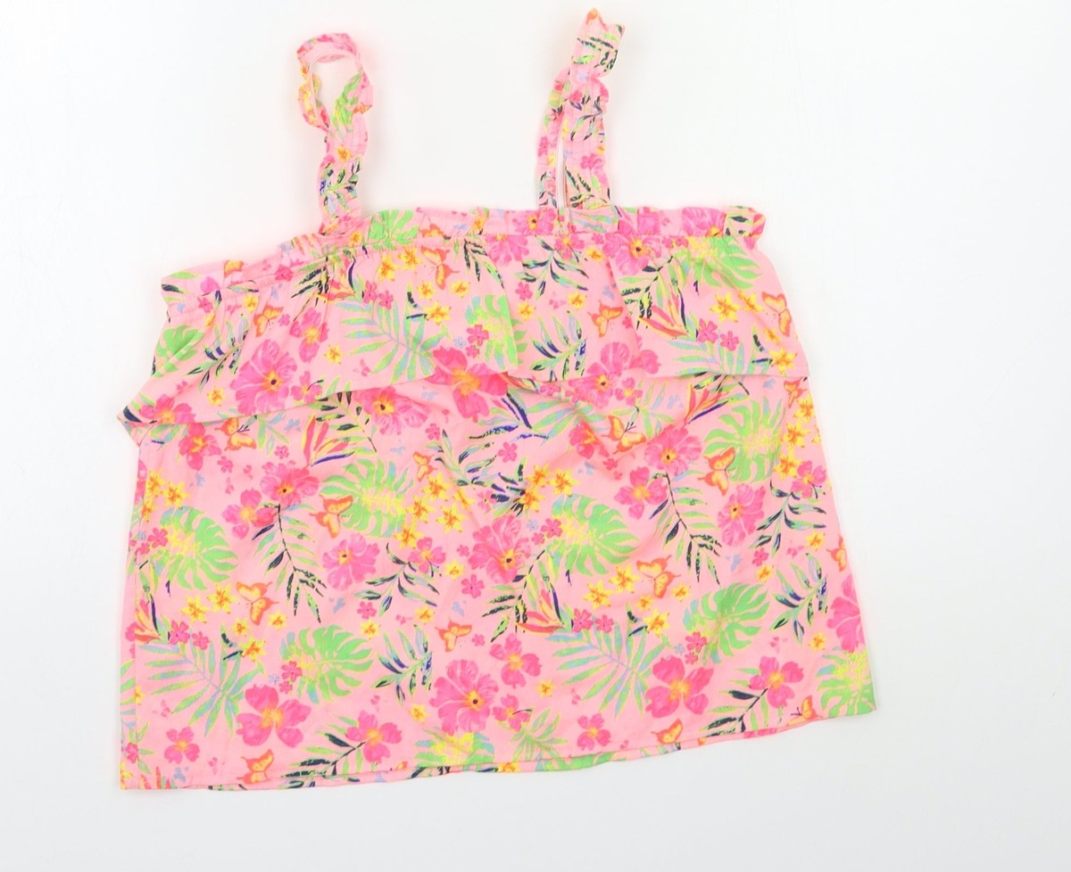 Débardeur Fille Primark 11-12 Ans - Noir Floral - Polyester - État Parfait