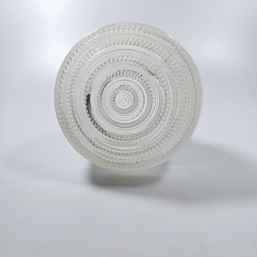 Vintage Art Deco Glass Globe Light Frosted Cut Glass Bullseye Raised Round - Picture 2 of 11