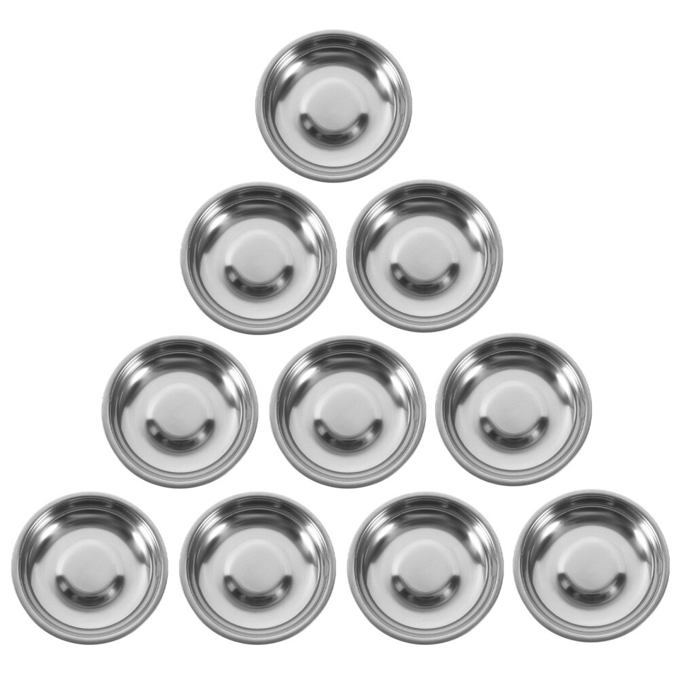 10 Pcs Ashtray Insert Little Shallow Silver Bowls Disc Set eBay