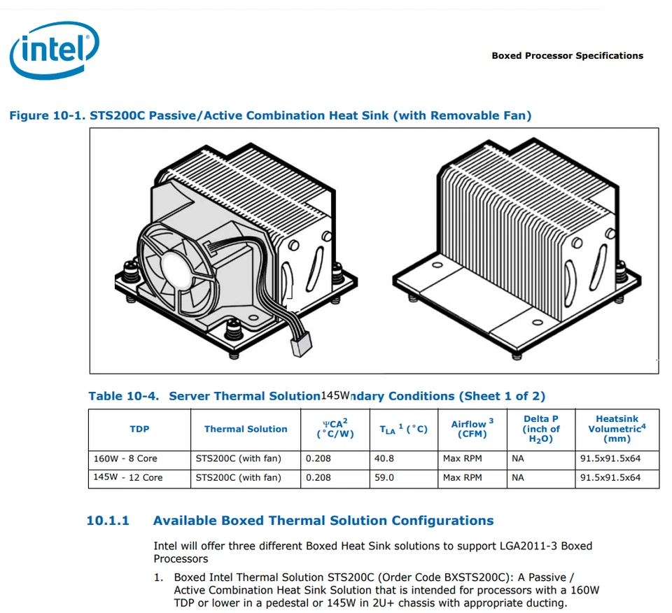 LGA2011-3 LGA2066 2U Cooler TDP 160W, Intel OEM Foxconn Square ILM - Image 3 of 4