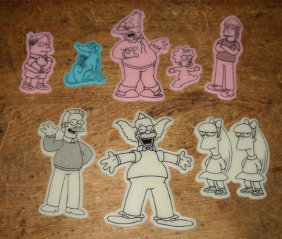 19 LOT GLOW IN THE DARK PLASTIC FIGURES CRUSTY HOMER SCHOOL CHUMS THE SIMPSONS
