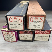 QRS Player Piano Rolls Lot of 5 The Prisoner's Song, Soft  Tenderly, Paper Doll