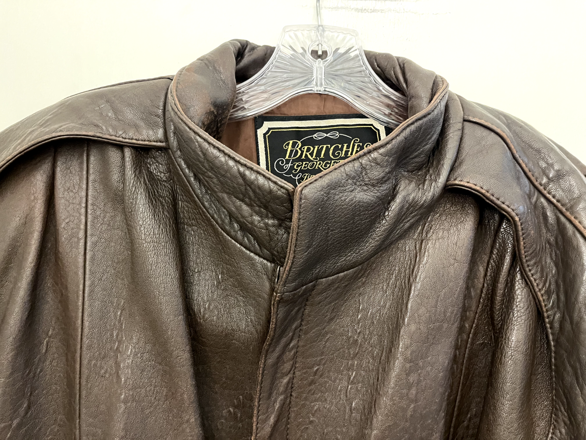 Vintage Britches of Georgetowne Brown Leather Jacket, Men's Vintage Britches of Georgetowne Brown Leather Jacket, Men's