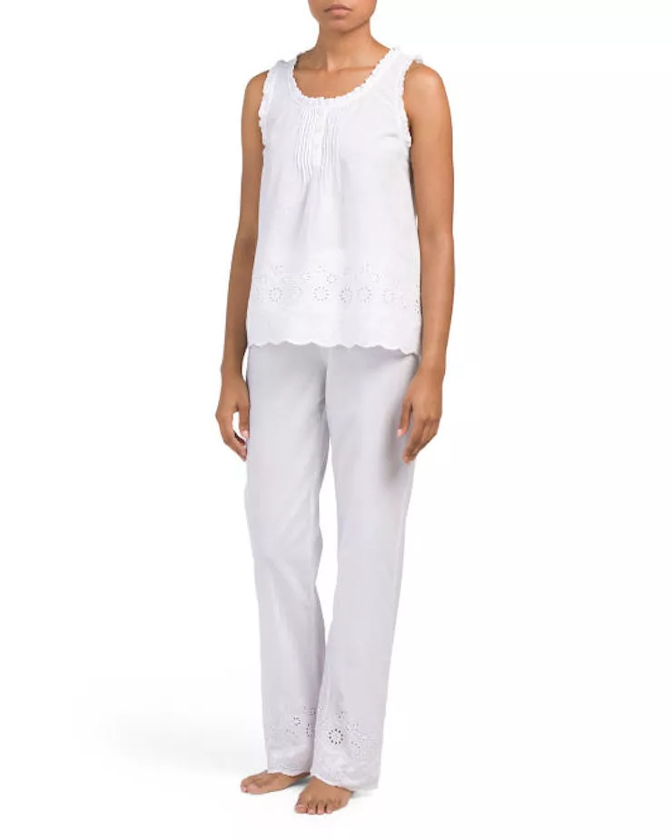 Cotton eyelet pajamas hot sale