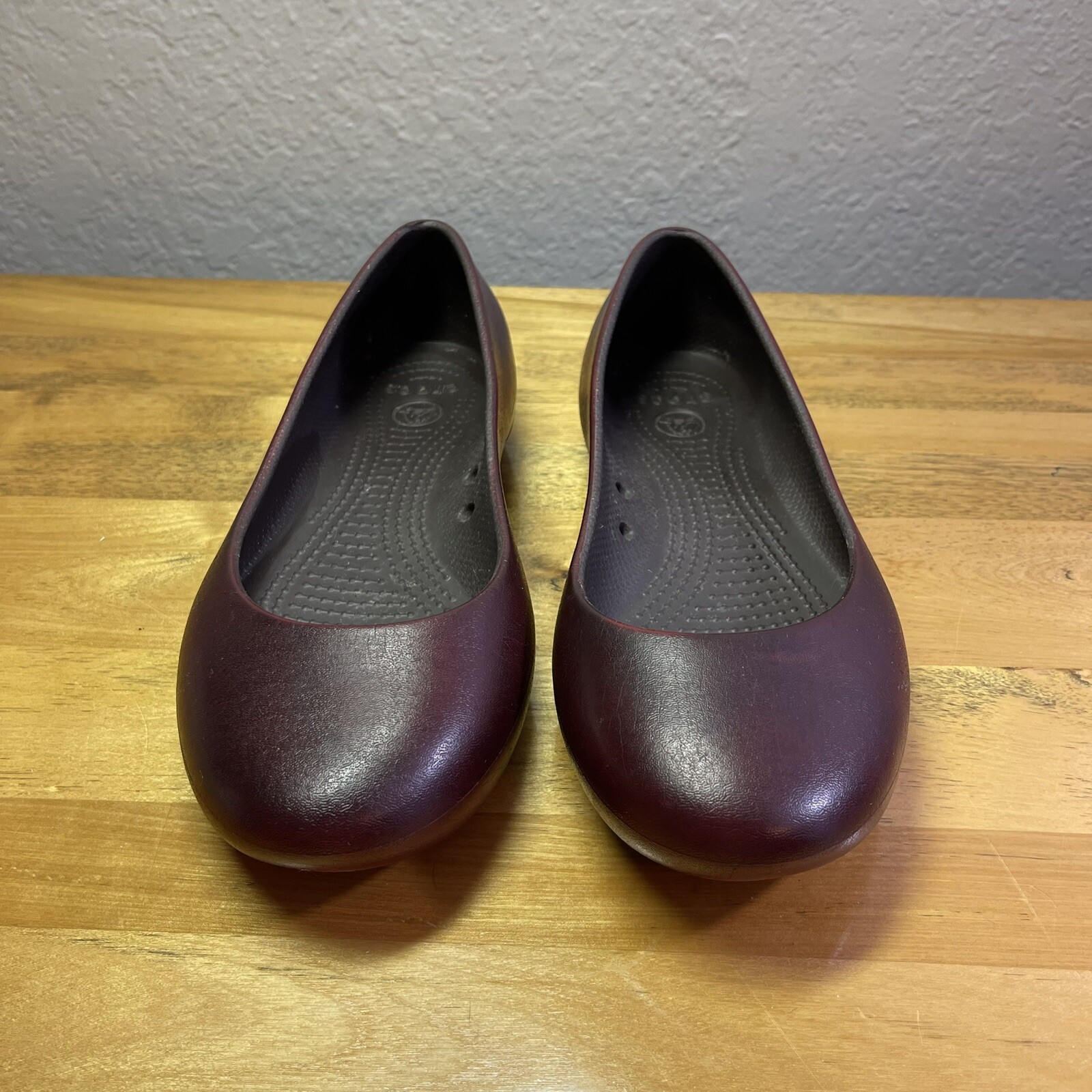 Crocs At Work Ballet Flats Eggplant Wine Maroon Comf… Gem